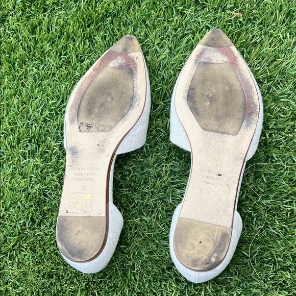 Jenni Kayne D’Orsay Cream Linen Women's Flats - Picture 8 of 9